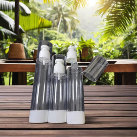 80ml 100ml 120ml Big Volume in Stock Round Airless White Lotion Pump PET Bottle Tube Packaging for Skin Care