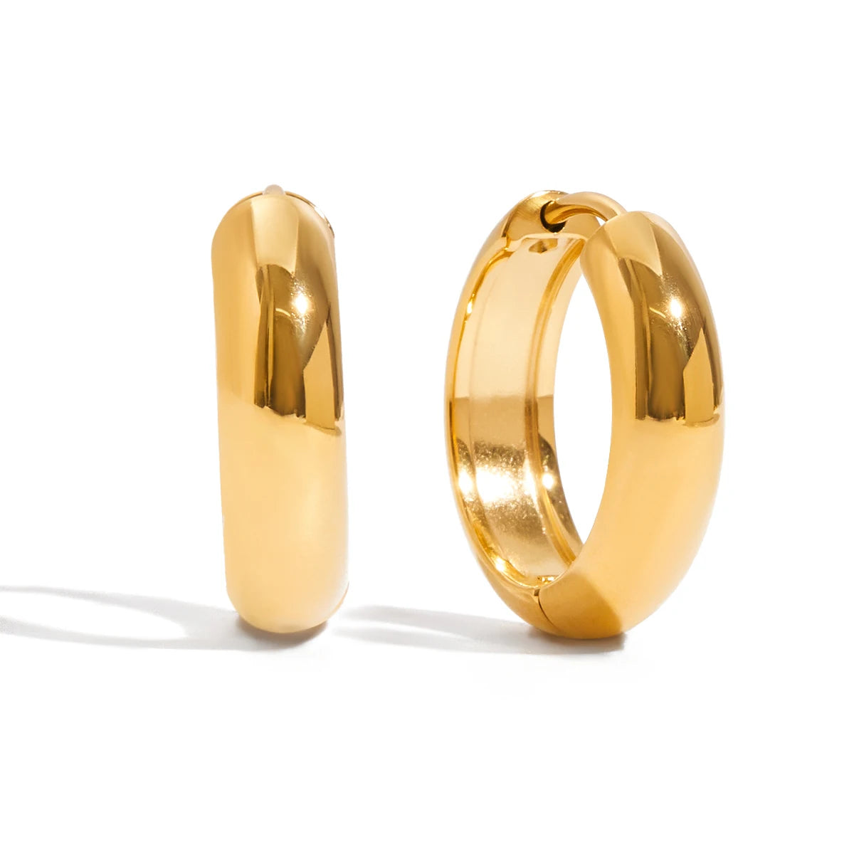 J&D 18k PVD Gold Plate Stainless Steel Earrings Waterproof Hypoallergenic Trendy Small Line Earrings