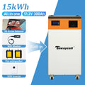 USA Stock -DDP Delivery All-in-One 51.2v 300Ah 15KWH ESS with 5kw Inverter+5A Active Balancer+Fire Extinguisher+WIFI Module MegaBDM