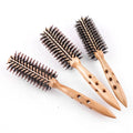 Most Selling Product in Alibaba Mixed Nylon Boar Bristle Round Hair Brush With Extra Long Anti-slip Wooden Handle MegaBDM