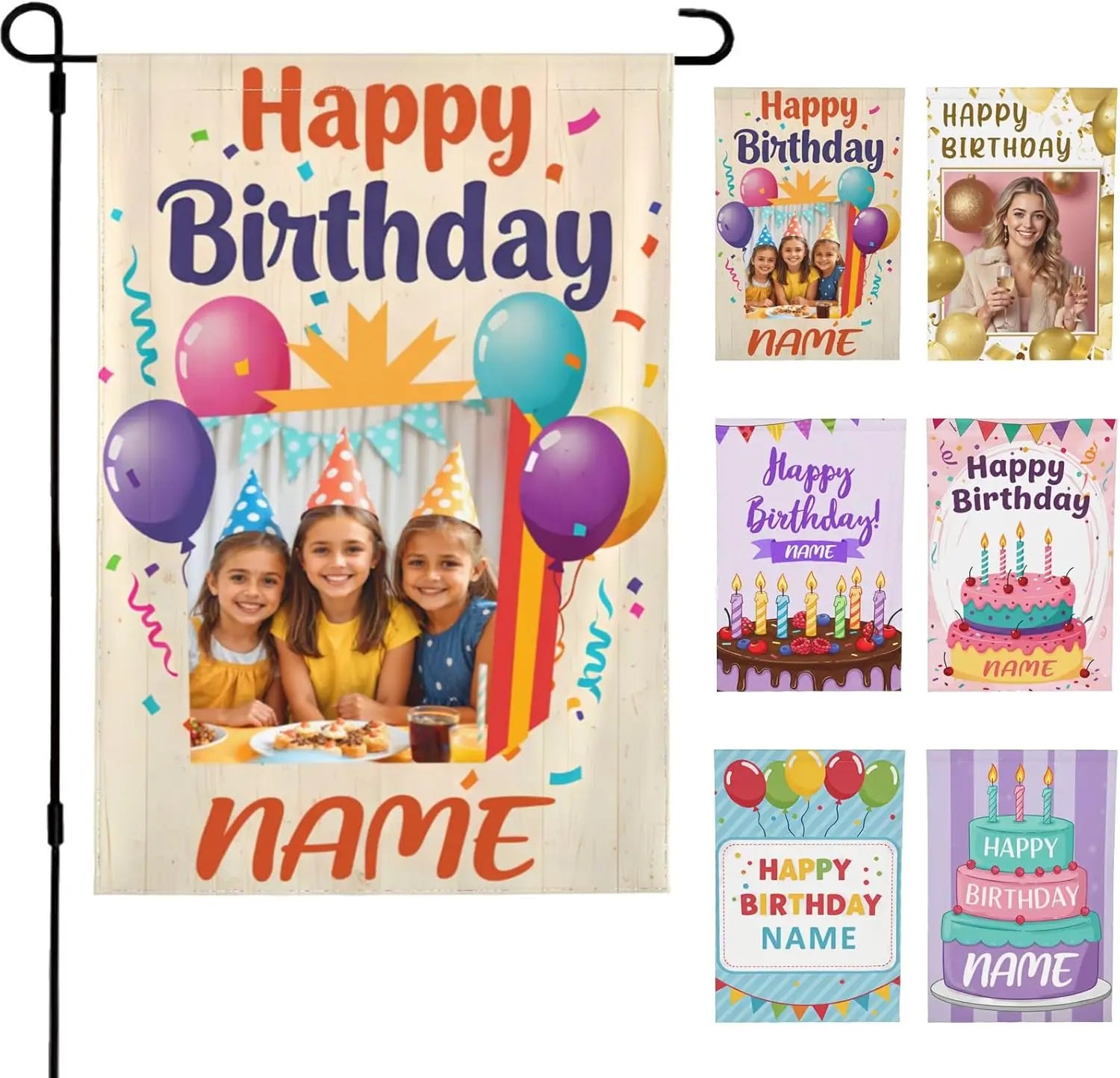 Custom Garden Flags 12x18 Double Sided Coarse Linen Garden Flag Outdoor Personalized Birthday Yard Flags Decor Courtyard Flag