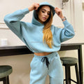 Street Wear Leisure Zip up Cropped Hoodie Women Premium Cotton Fluffy Inside 280-480 Grams Drop Shoulder Crop Hoodies