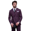 Tailor Made Purple Double Breasted Men's Suits Flat Custom Made Luxury Business Male Clothing Chic 2 Piece Jacket Pants Set