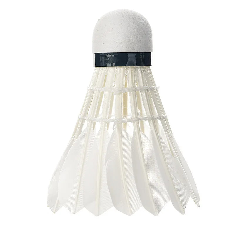 Durable Professional Level 78 White Badminton Shuttlecock International Tournament Standard Goose Feather Ball for Sports