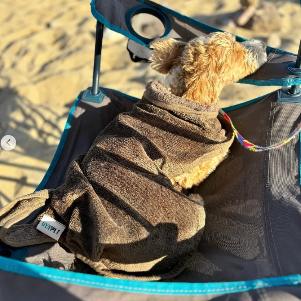 BambooLux Eco-Friendly Solid Bamboo Dog Bathrobe Single Layer Winter/Spring/Summer Grooming Apparel High Absorbancy Bathroom