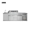 Hyxion Outdoor Kitchen Series 3-Piece Stainless Steel Sink Cabinet with Wine Cabinet for Gas BBQ Grills