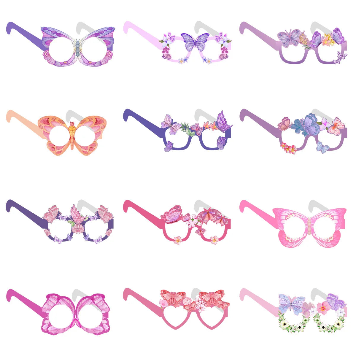 Theme Party Decoration Paper Glasses Girl Princess Birthday Glasses Wholesale  for Photo Props Eyewear Costume Party Favor