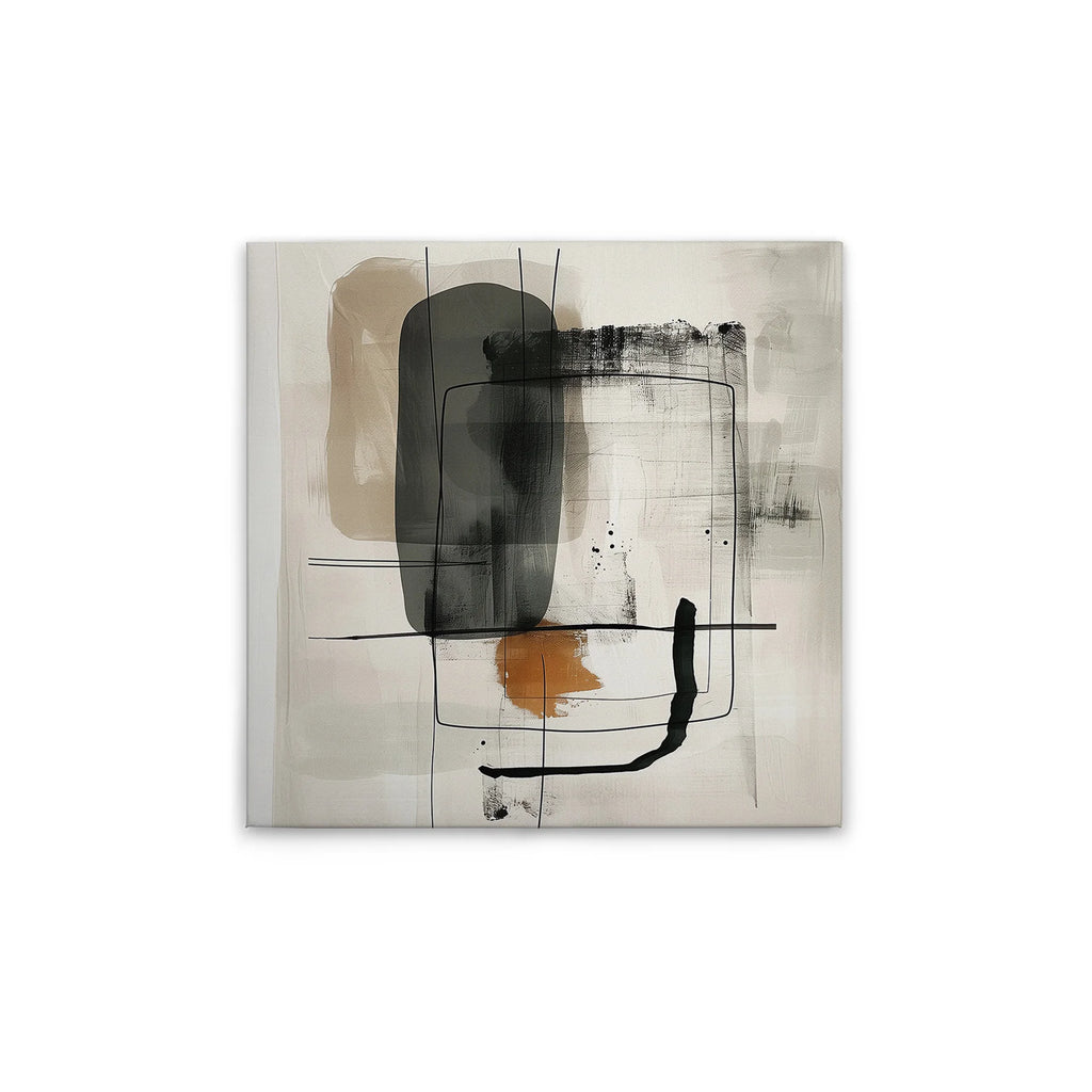Made In Germany - Home Decor Canvas Picture Abstract Art Modern - Wall Painting Mural In Beige And Grey - Stretcher Frame Art