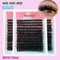 Wholesale 12-rows Hot-melt 60D-200D Natural and Fluffy 12-20mm DIY False Eyelashes MegaBDM