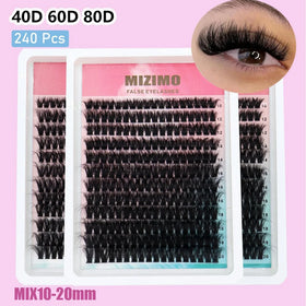 Wholesale 12-rows Hot-melt 60D-200D Natural and Fluffy 12-20mm DIY False Eyelashes