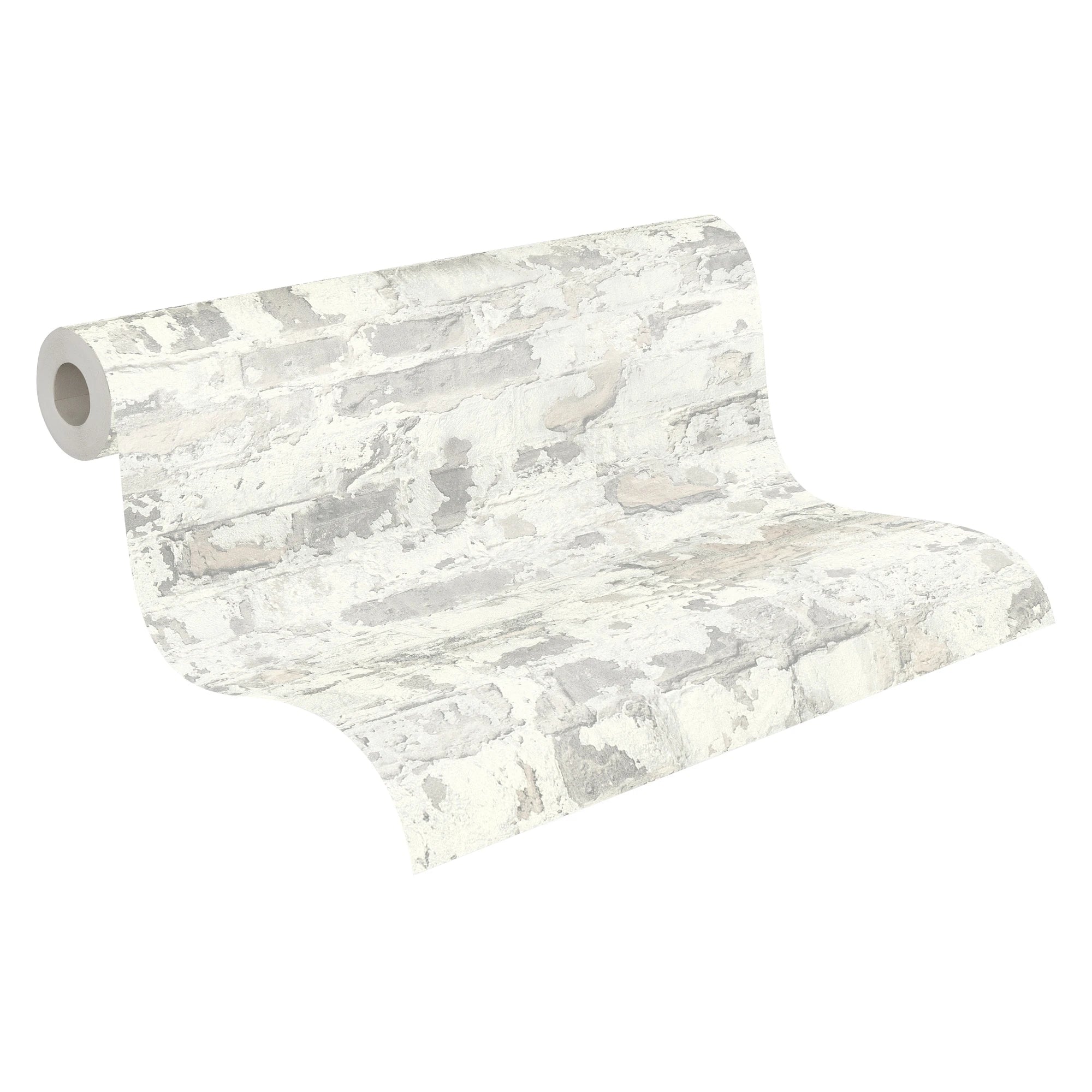 Made in Germany - Wallpaper rolls Stone White Grey - Non Woven Vinyl - Modern Wallpaper Stone Look for Walls - 1005 x 053 m