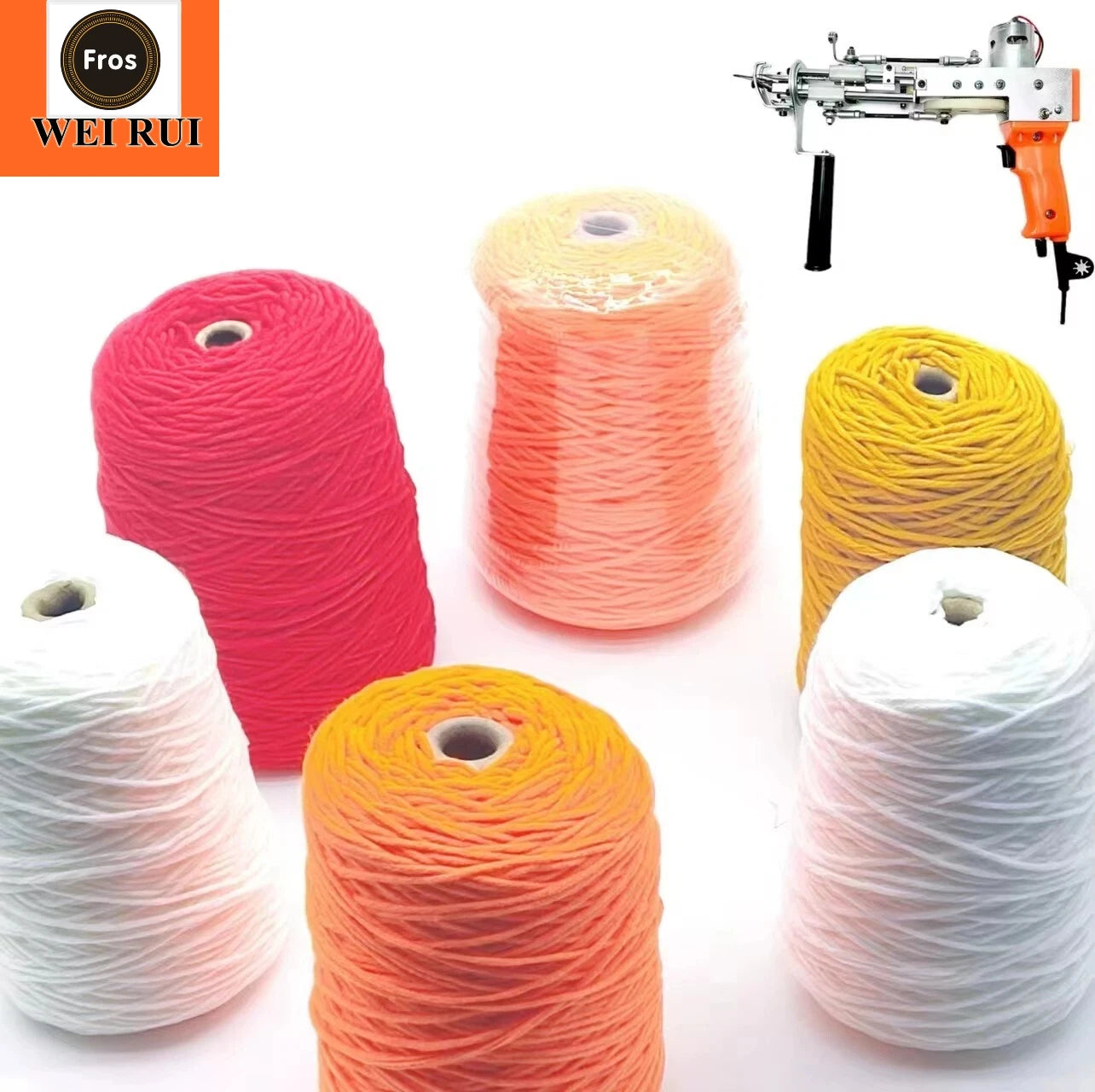400G 1KG 8ply 550G 1.1kg 4ply 5ply Big Cone Customized Black Tufting Tufted Carpet Acrylic Wool Yarn for Tufting Rug