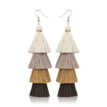 Wholesale Fashion Neo-Gothic Chandelier 4-Layer Polymer Clay Long Vintage Scallop Tassel Earrings Rainbow Color 2022 Party