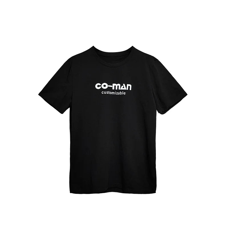 Custom Logo Design T-shirt Short Sleeve Cotton  Solid Color Men's Large Size Daily Use Fashion Trend T-shirt