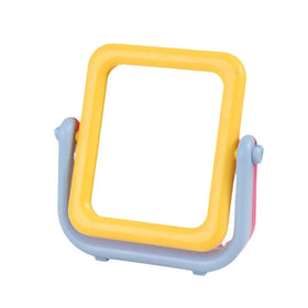 Skylark Two-Tone Double-Sided Cosmetic Mirror Candy-Color Plastic & Glass Desktop Vanity Mirror Rotatable Small Dorm Mirror