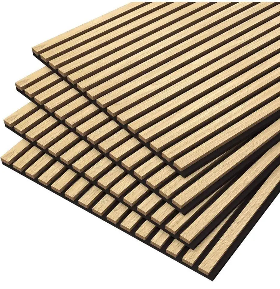 Akupanel Natural Veneer Oak Acoustic Board Slat Wooden Slatted Decorative Acoustic Wood Wall Panel MegaBDM