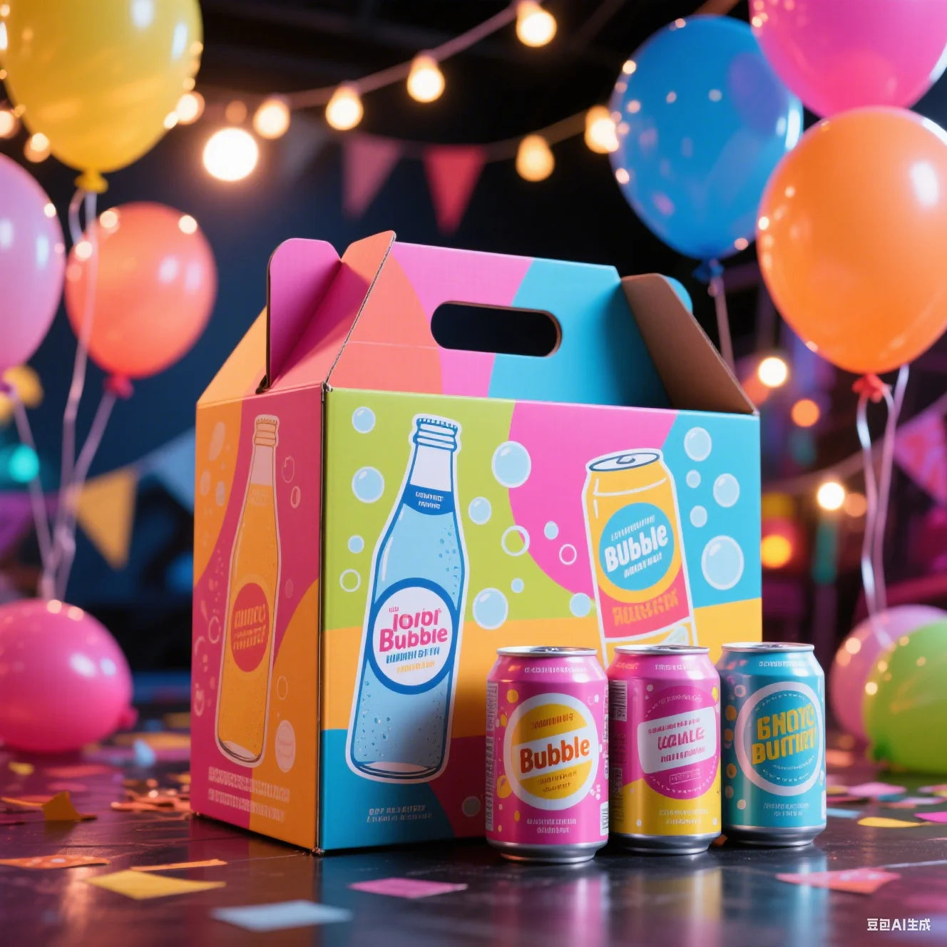 Recyclable Design Logo 4 or 6 or 12-Pack Beverage Carton Paper Box with Handle for Beer Juice Soda Can Shipping & Retail