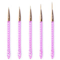 Professional Acrylic Nail Art Brush Sets Oval Hair Shape Durable Nylon Pink Clear Plastic Handle Custom Logo for Nail Detailing
