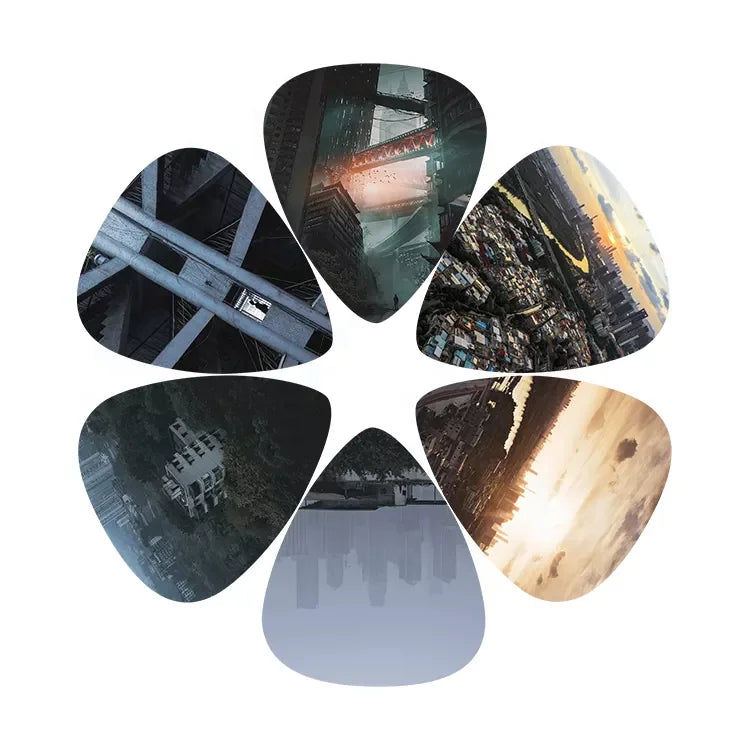 Wholesale OEM Custom Celluloid Material Standard Triangle Circle Shapes Guitar Picks Guitar Accessories Pick for Sale