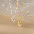 Low MOQ Christian 925 Sterling Silver Freshwater Pearl Heart Shape Charm Necklace Double Circle Bulk Gift
