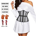 2023 Nanbin Custom Breathable Firm Control Abdominal Lumbar Support Mesh Black Waist Trainer Bandage Bustier Corsets Boned Top