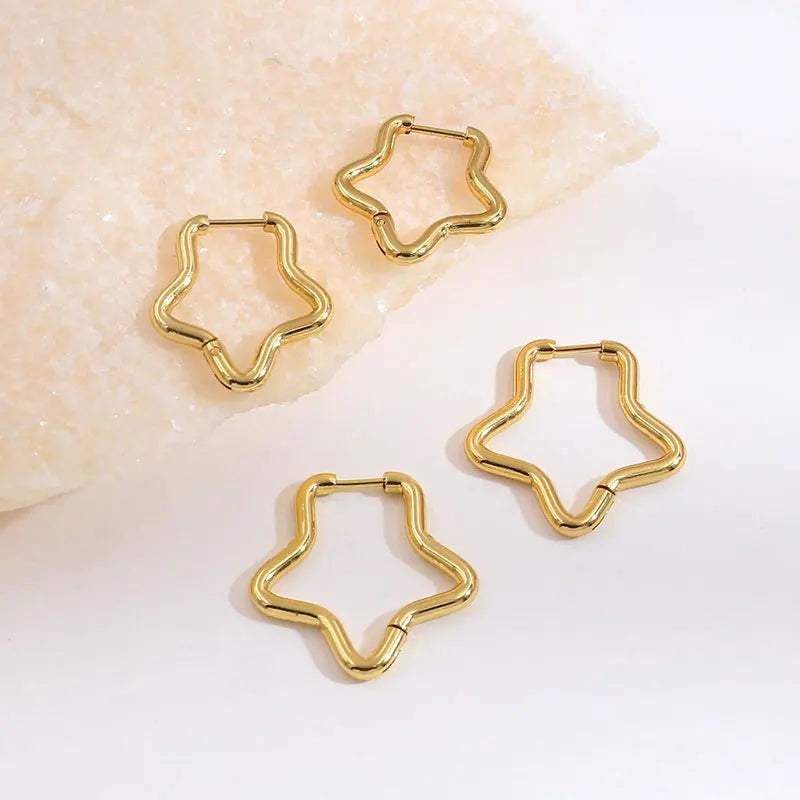European and American Luxury Fashion 18K Gold Plated Stainless Steel Ladies Accessories Wholesale Jewelry Earrings for Women