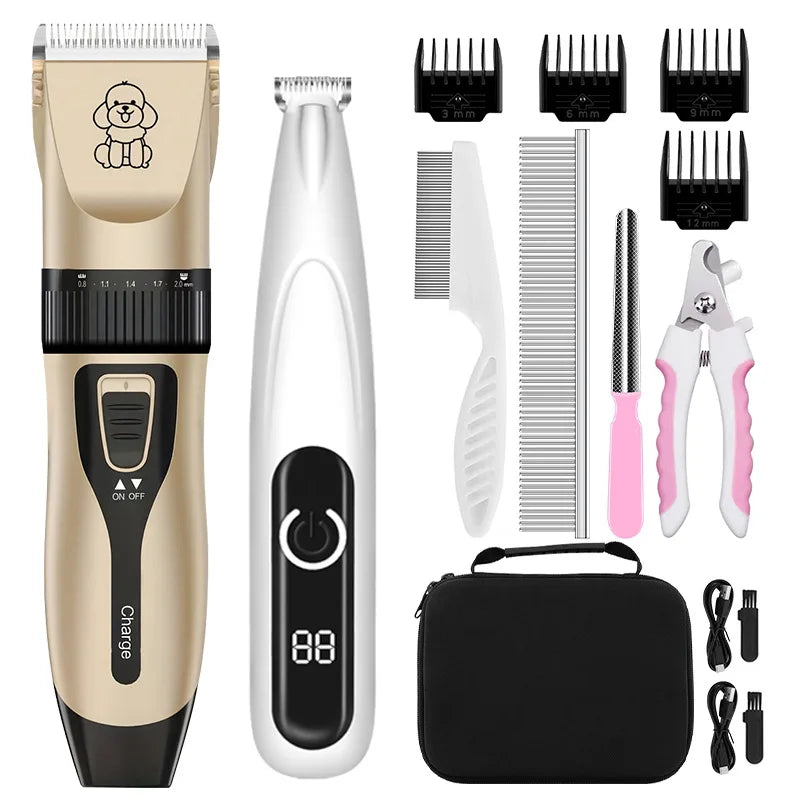 Pet Dog Hair Trimmer Electrical Cat Hair Cut Remover Cutter Grooming Tool Rechargeable Low-noise Pets Animal Haircut Machine