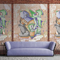 Made in Germany Photo Wallpaper Murals Graffiti Brown Beige Red Non Woven Vinyl Wall Mural Stone Wall for Hotel - 280 x 159 m