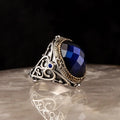 Turkish Jewelry Black Ring Mens Luxury 925 Sterling Silver Ring Natural Stone Wholesale Jewelry From Turkey