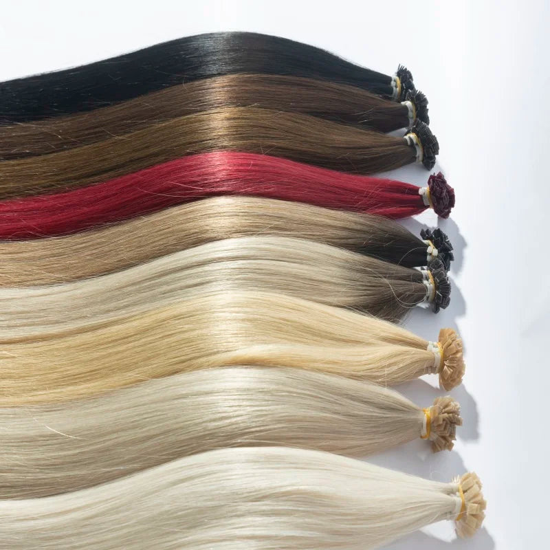 Russian Remy Top Human Extensions Light Color Smooth Tangle-Free Customizable Single Weft Nano Tip K Tip 2-3 Year Lifespan Dyed