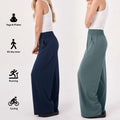 Women's Winter Workout Pants Regular Yoga Joggers Elastic Waist Wide Leg Two Pockets Flat Front Harem Athletic Wear