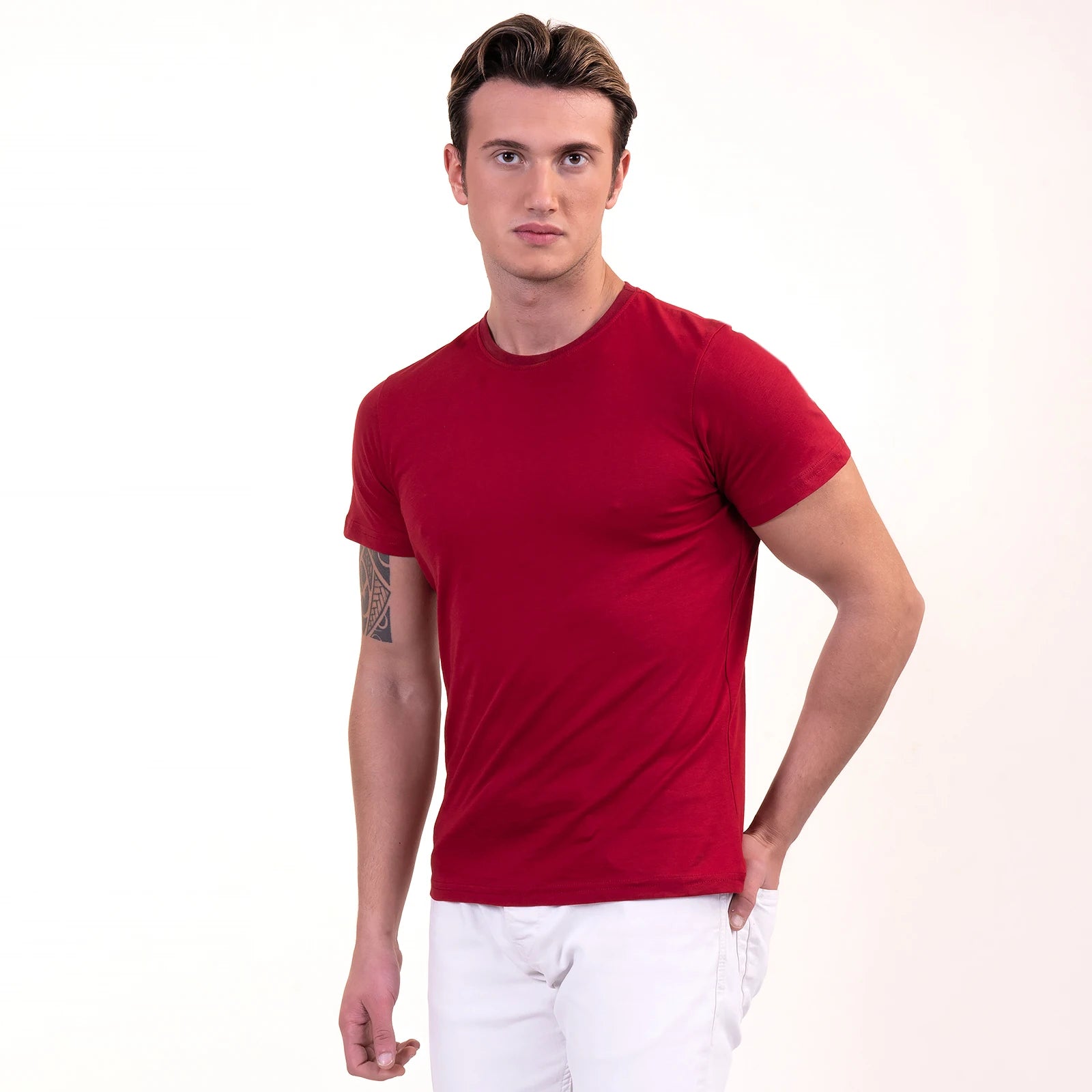 High Quality 100% Cotton Knitted Breathable Men's T-Shirt with Custom Printed Logo Drop Shoulder Made in Turkey