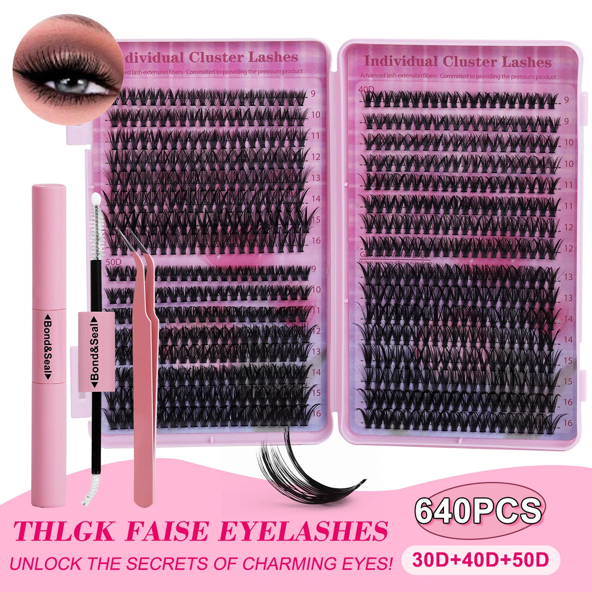 Natural Faux Mink Handmade 30D 40D 50D D for Pre-Cut Segment DIY Cluster Lashes Kit Full Strip Eyelashes with Private Label MegaBDM