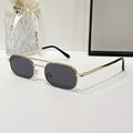 Custom Logo Retro Men Women Alloy Rectangle Sun Glasses UV400 Shades Metal Frame Small Sunglasses Men Women MegaBDM