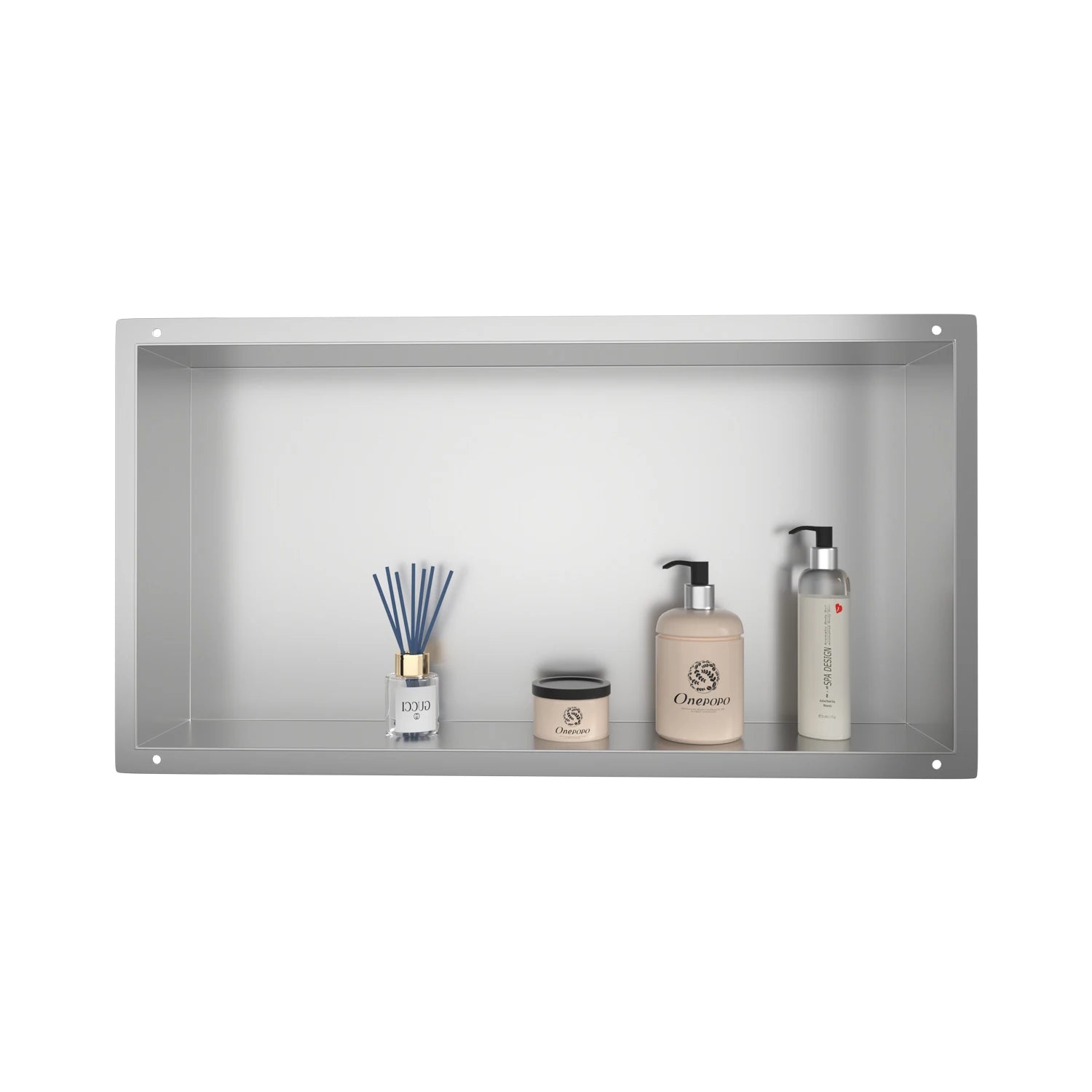 Ready to Ship From USA 12x24 Inch Frameless Recessed Shower Niche Brushed Stainless Steel
