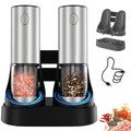 New 2 in 1 Rechargeable Salt and Pepper Mill Multi Functional Automatic Stainless Steel Electric Pepper and Salt Grinder Set