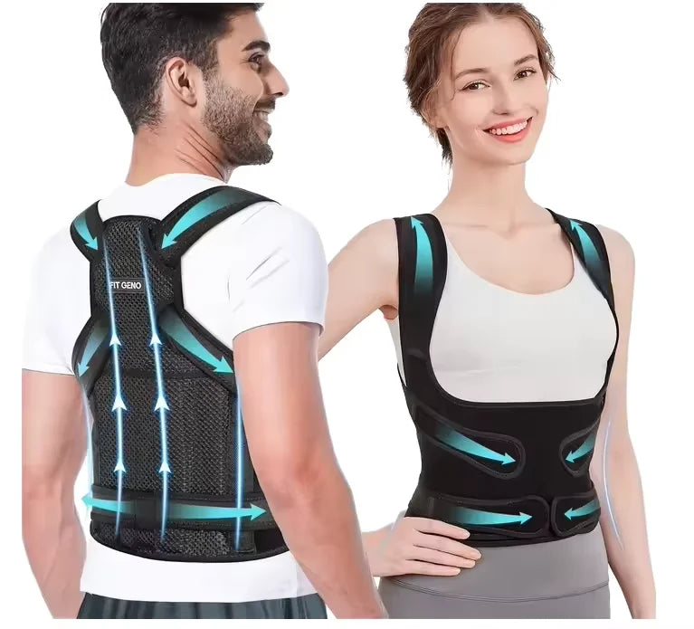 Adjustable Back Brace and Posture Corrector for Men and WomenLightweight Support for Scoliosis Back Pain Relief
