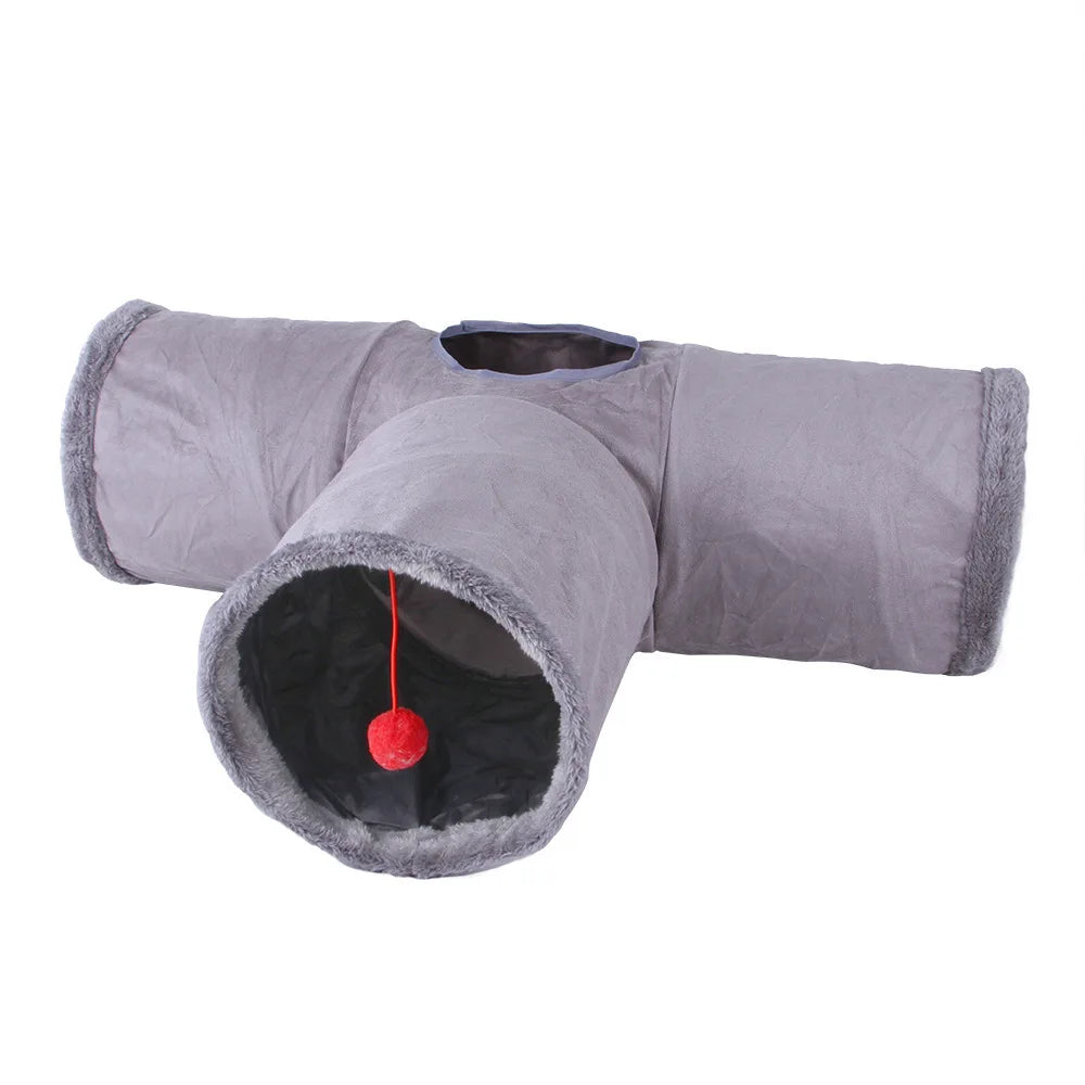 Best-selling Foldable Eco-friendly Suede Multifunctional Cat Tunnel