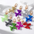 Cute Coloured Resin Balloon Dog Key Chain Cartoon Creative Animal Pendant for Women's Bag Men's Car Key Pendant