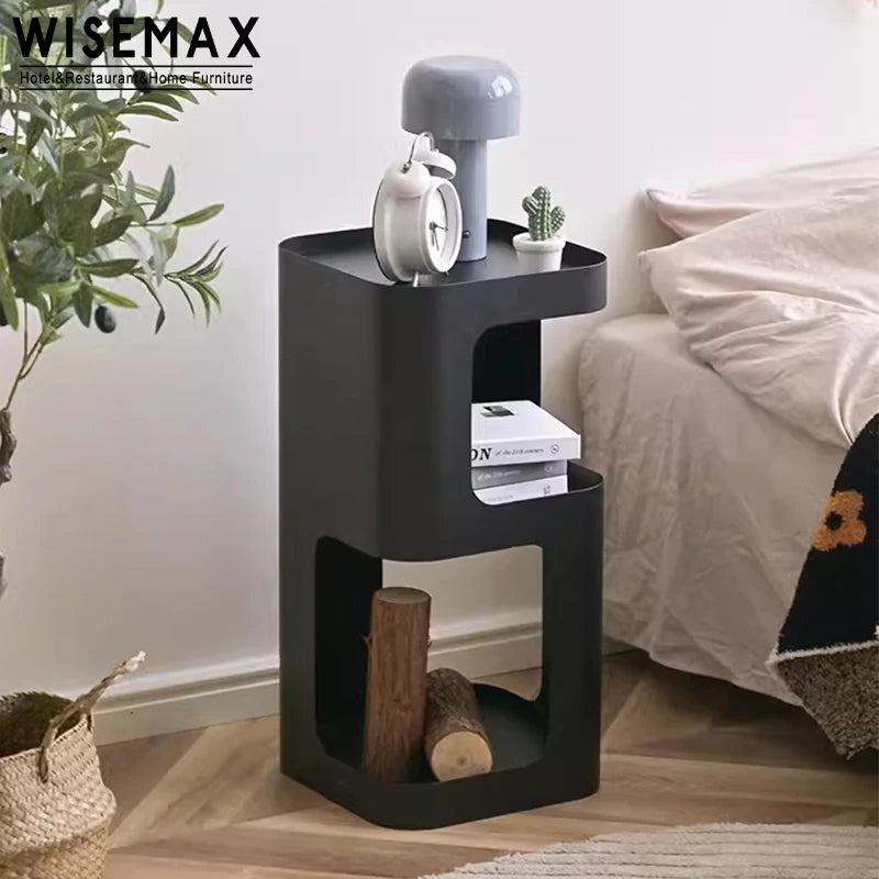 WISEMAX FURNITURE Modern Creative Interior Furniture Metal Frame Coffee Table Unique Shape Metal Bedside Table for Home Hotel