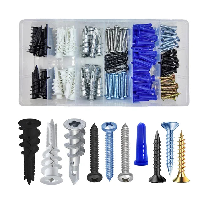 Heavy Duty Stainless Steel Carbon Steel Zinc Black Self-Drilling Drywall Anchors Assortment Kit Expansion Screws