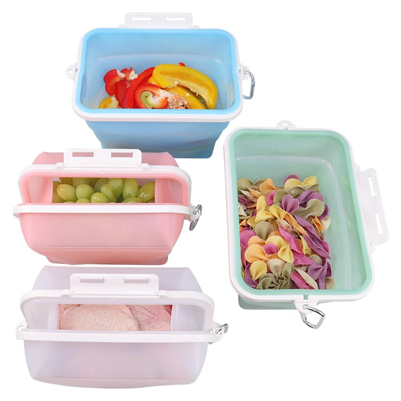 Premium Portable Take Away BPA Free Dishwasher Safe Large Capacity Silicone Food Storage Container Reusable Collapsible Bags&Box