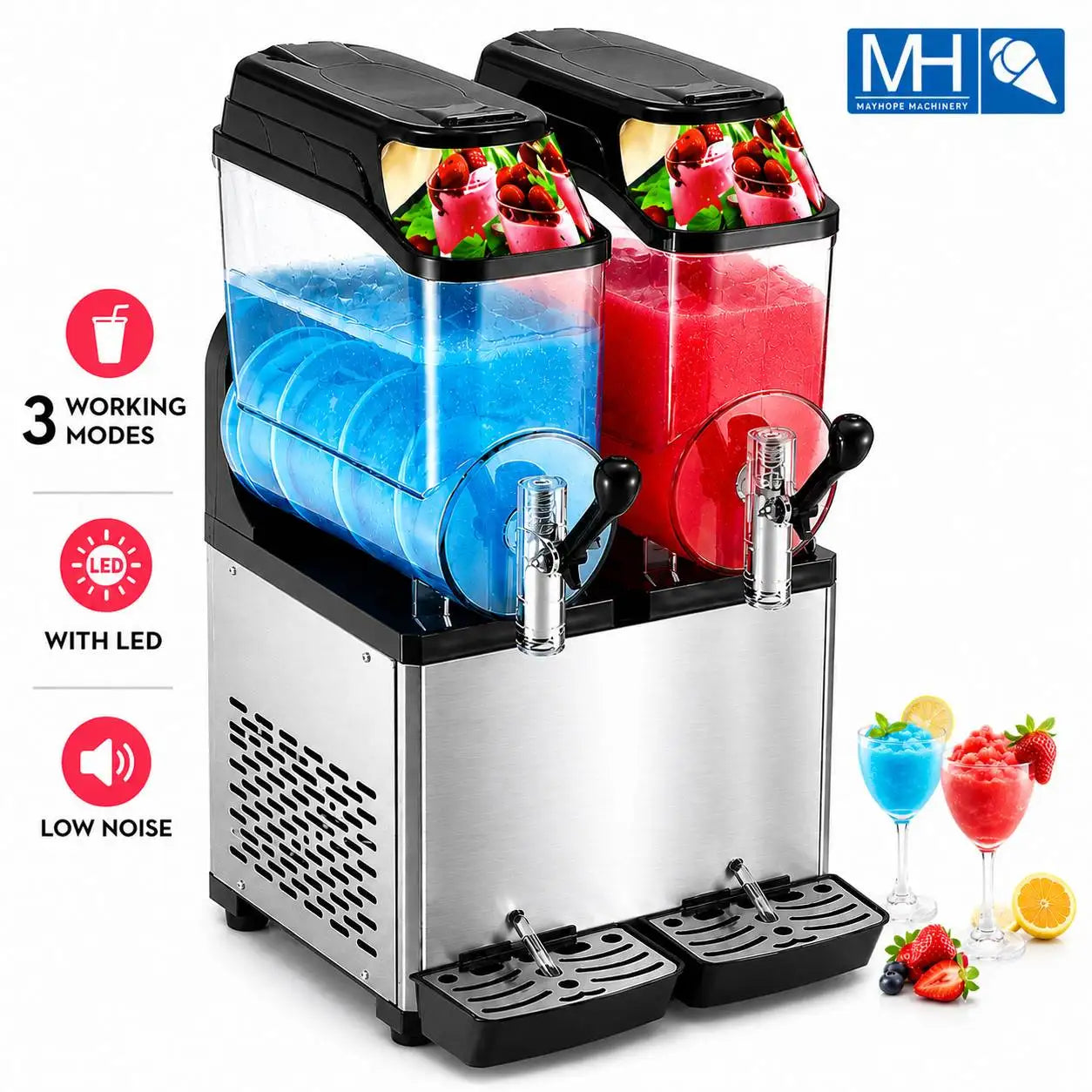 Double Tanks Slush Granite Machine Ice Granita Slush Machine Slush Machine
