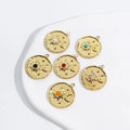 INS Popular Sun Star Moon Patter With Natural Stone Round Pendant Charm Stainless Steel Accessories for Women
