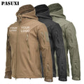 PASUXI Wholesale Winter Lightweight Waterproof Hiking Jacket Camouflage Waterproof Soft Hoody Camping Plus Size Men's Jackets