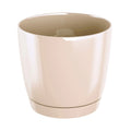 Coubi Round P round plastic flower pot in cream color 13.5 (length) x 13.5 (width) x 12.4 (height) cm