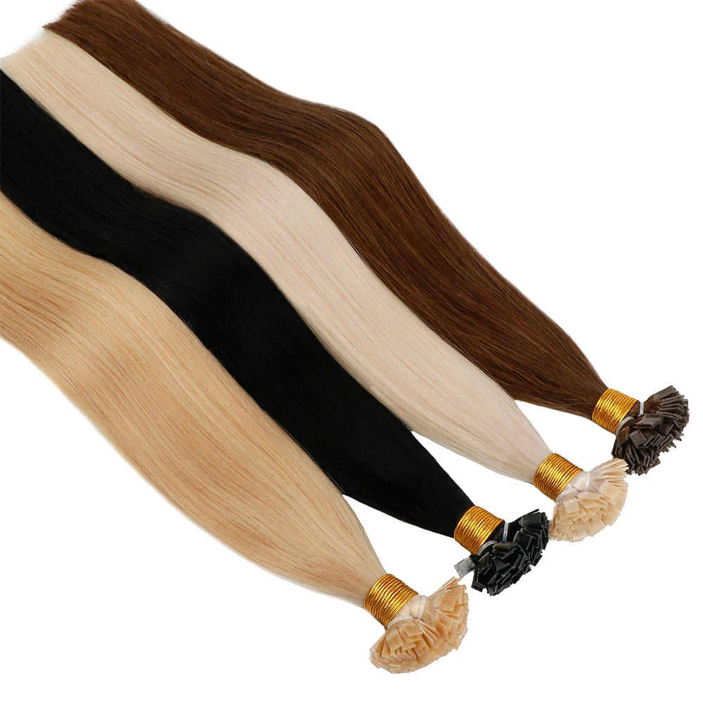 Factory Wholesale Flat Tip Keratin Extension Human Hair Cuticle Aligned K Tip Hair Extensions