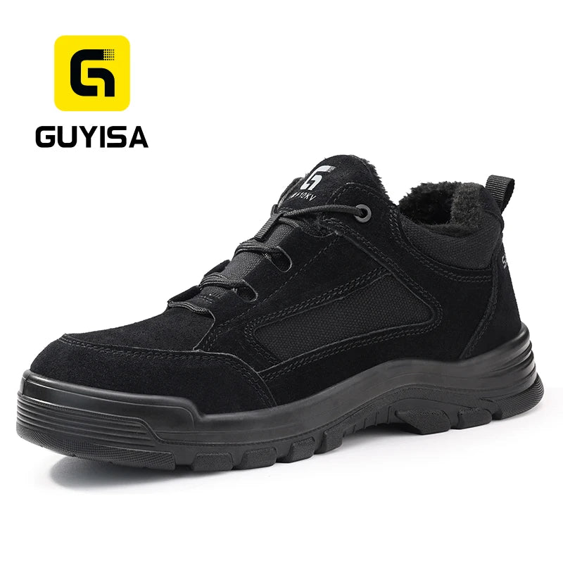 GUYISA New Fashion Security Boots Anti-Puncture Faux Suede Upper Hiking Boots for Winter MegaBDM