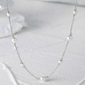 Low MOQ Wholesale Christian Link Chain Zircon Freshwater Pearl Dainty Minimalist Womens 925 Sterling Silver Gift Necklace