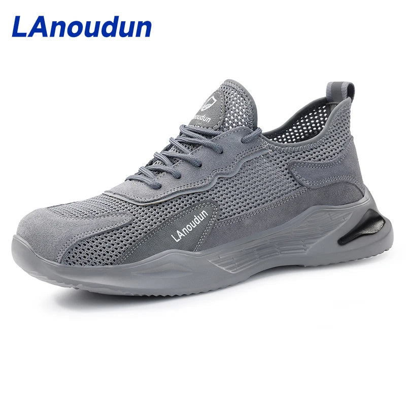 LAnoudun Leisure Series Safety Shoes for Men Anti-Puncture New Fashion Steel Rubber Sole Microfiber for Factory Safety Shoes